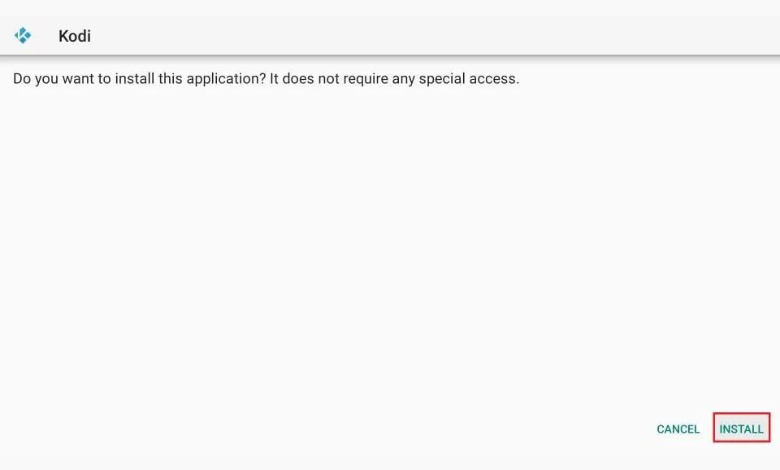 Click Install  to update Kodi on Firestick