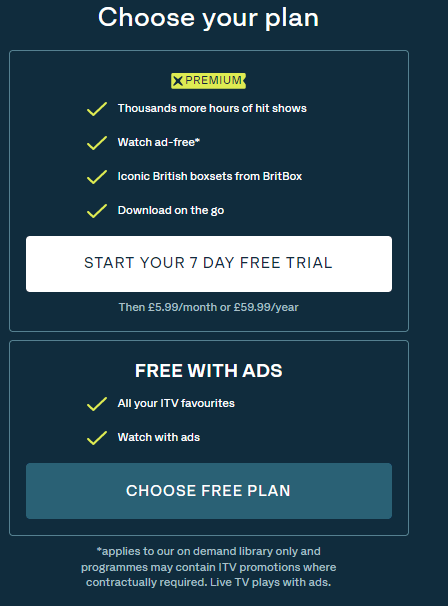 Choose the subscription plan