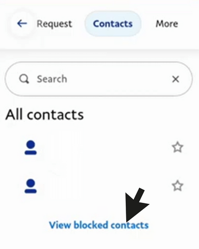 Click on View Blocked Contacts