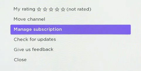 Manage Subscription