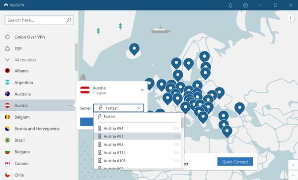 NordVPN servers