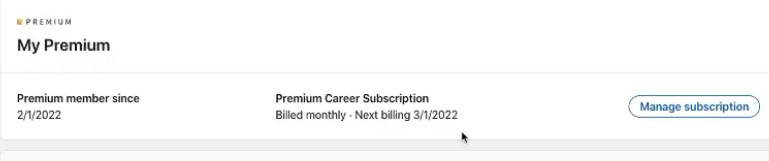 Manage subscription on LinkedIn