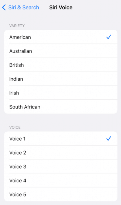 Choose the Voice accent and Voice variety that you are comfortable with and change it on Apple Maps