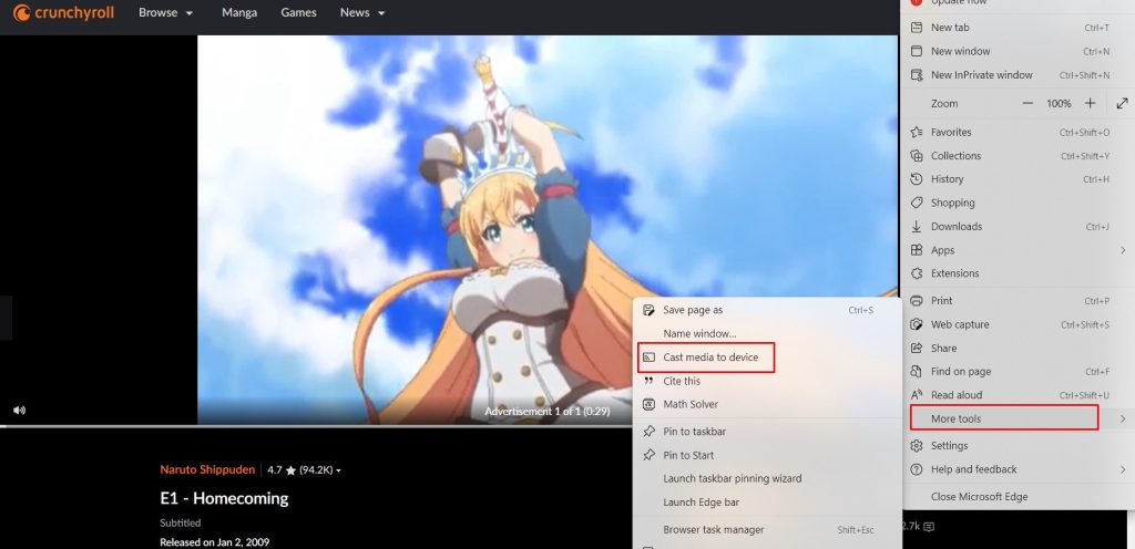 Chromecast Crunchyroll