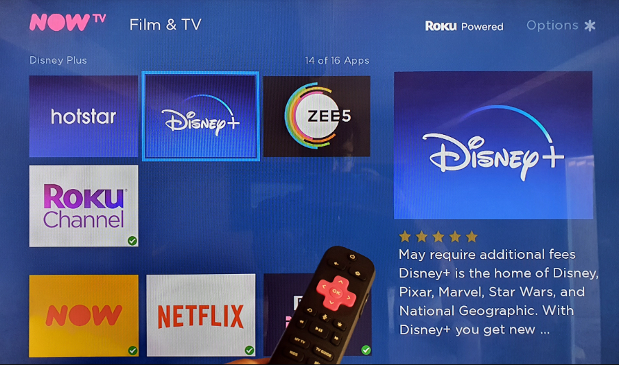 Install Disney Plus on Now TV