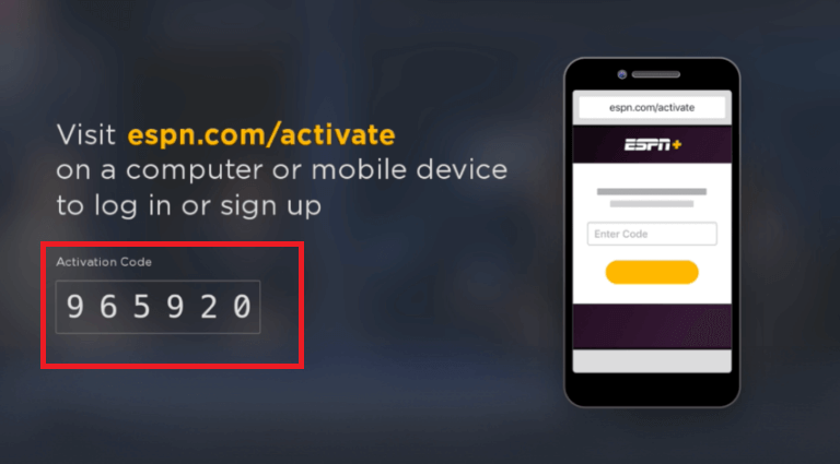 ESPN activation code