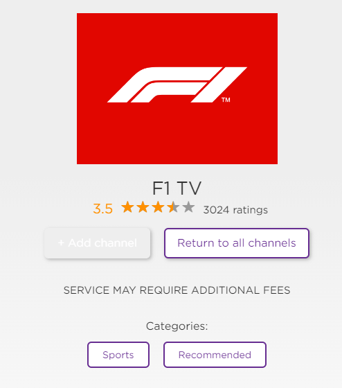 Watch F1 on Roku Using F1 TV app