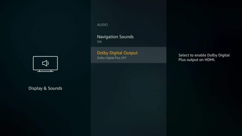 Dolby Digital Output off