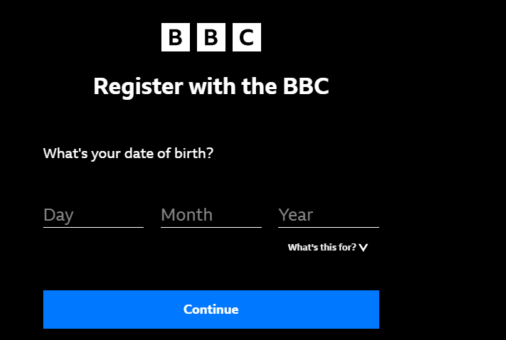 Enter Date of birth