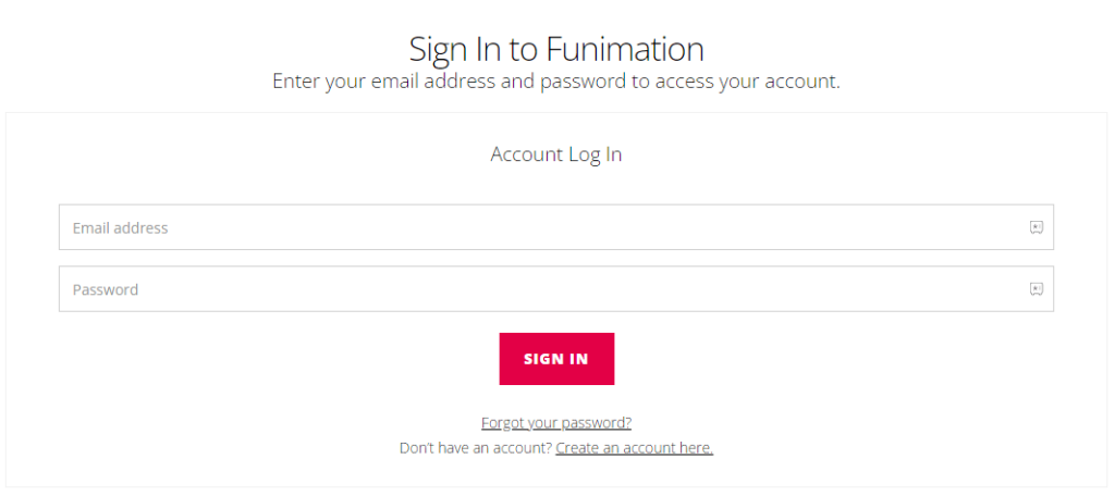 Sign in to Funimation