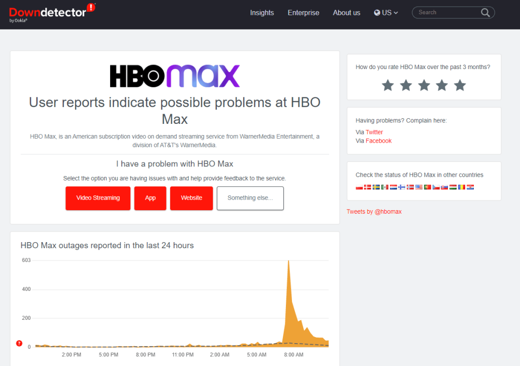 Check the HBO Max Server Status on Roku when it is not working