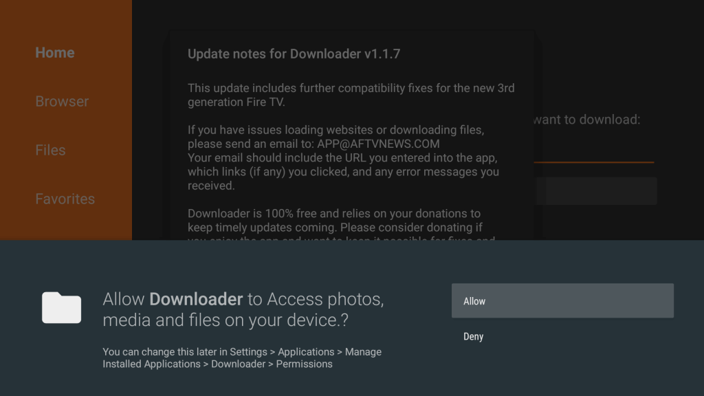 Allow Downloader - How to add apps on Toshiba Smart TV