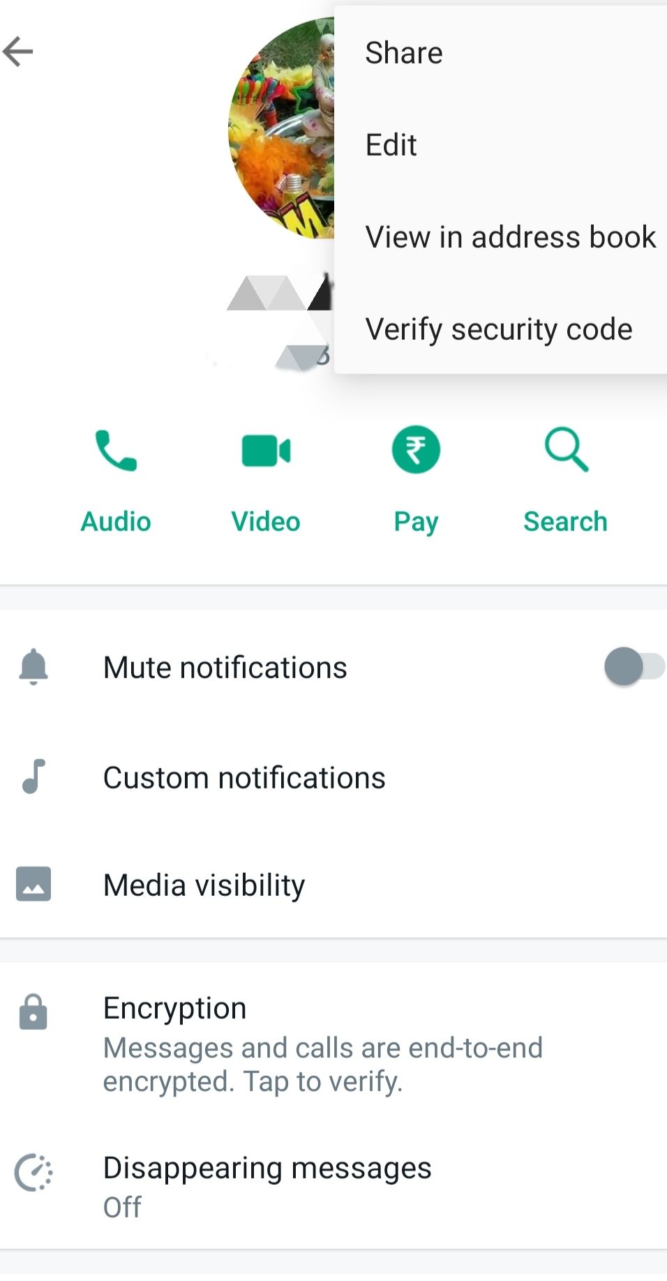 tap Edit  to Change WhatsApp Contact Name 