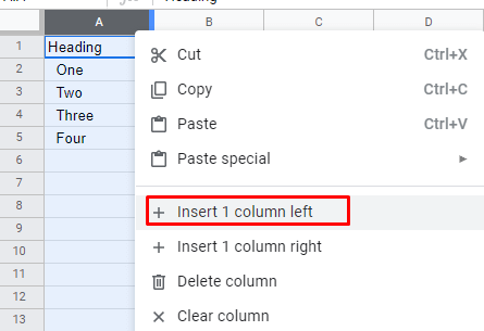 How to Indent in Google Sheets