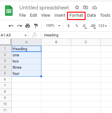 How to Indent in Google Sheets