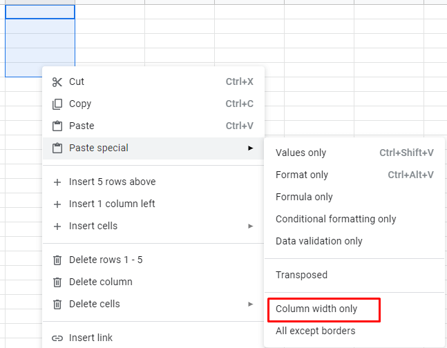 How to Indent in Google Sheets