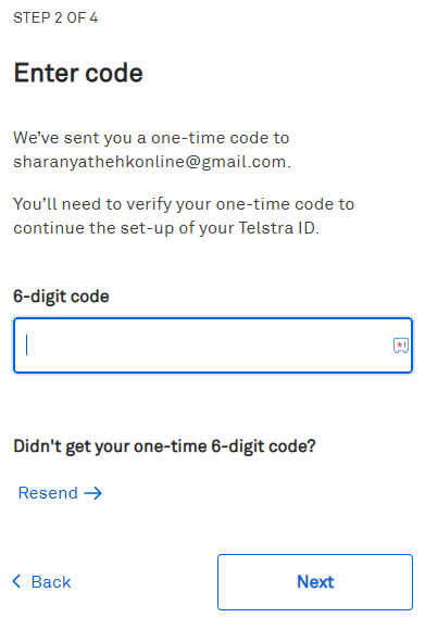 Enter the one-time code