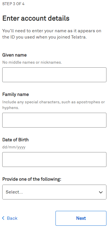  Fill in all the required account details