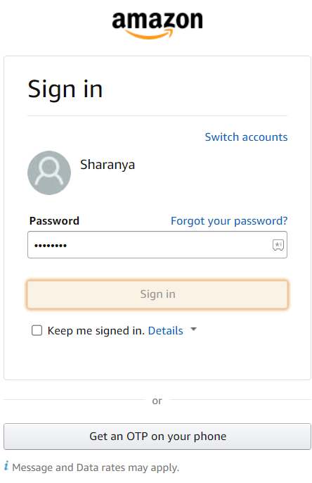 Sign in to your Amazon account