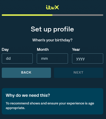 Select the Date of your birth
