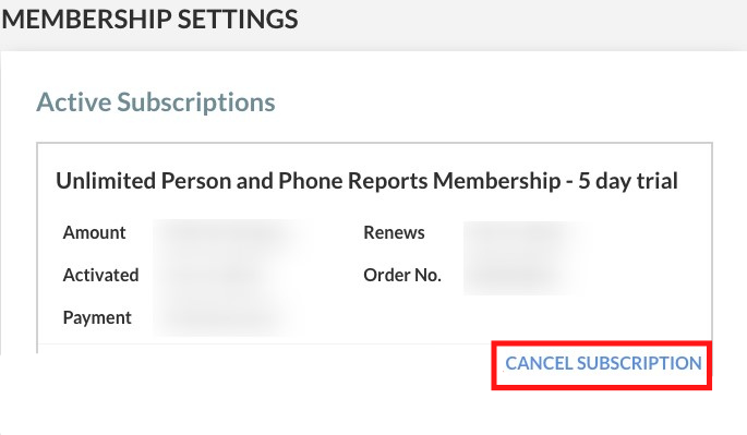 Hit Cancel Subscription