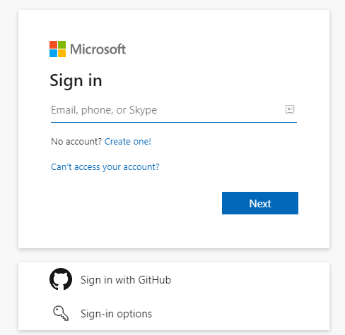 Sign in with Microsoft account