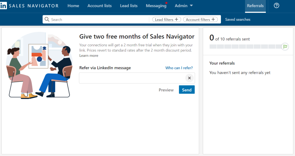 Get LinkedIn Premium Free using Sales Navigator Referral