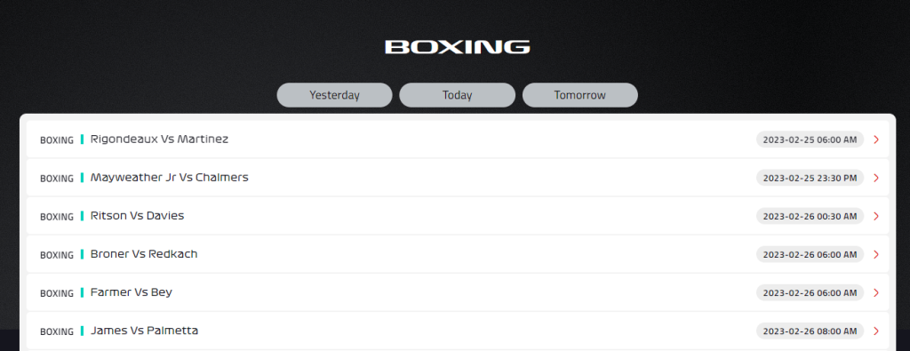 Mayweather vs Chalmers on Streameast