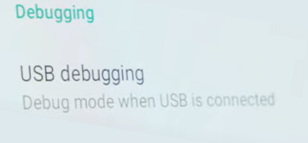 Select USB debugging