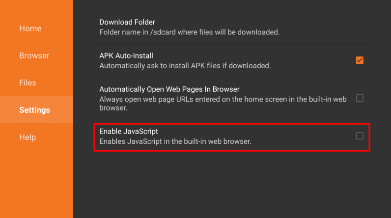 Enable JavaScript on Downloader