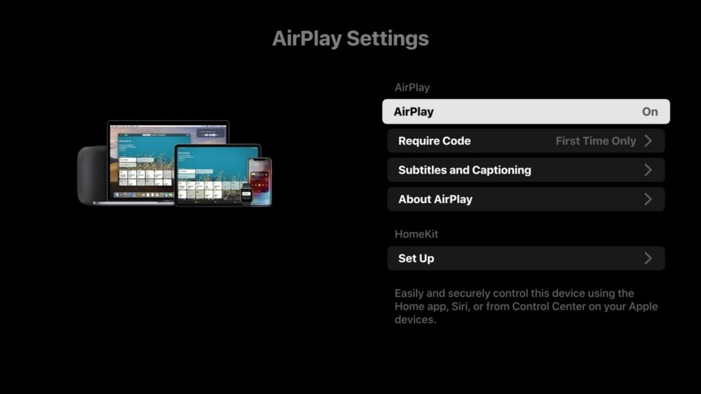 Turn on AirPlay