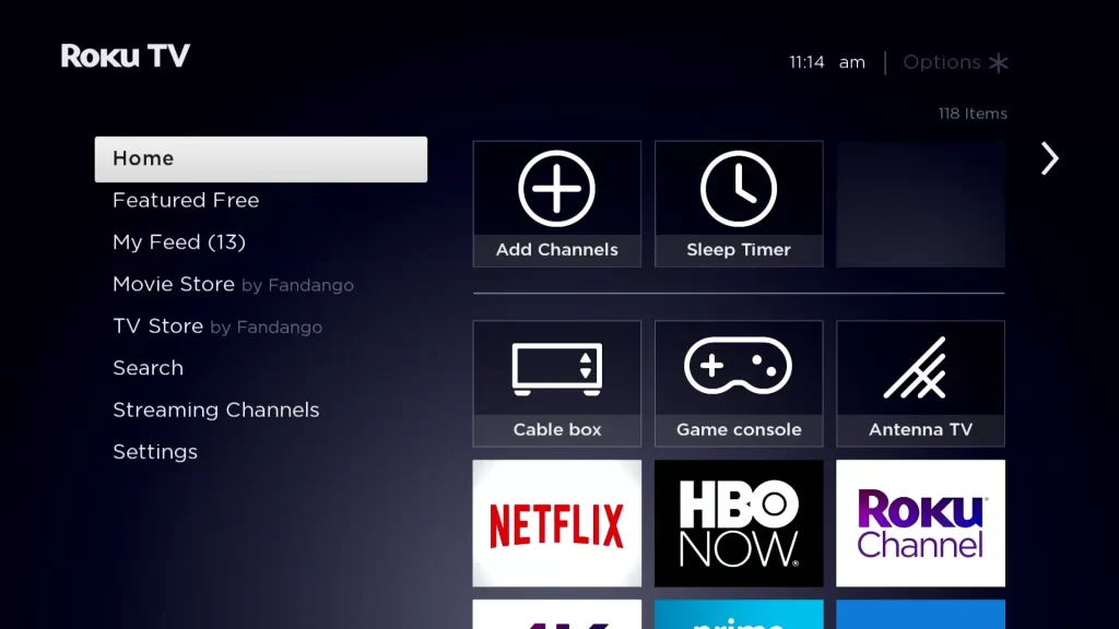 Set Sleep Timer on Roku using Shortcut Tile Method