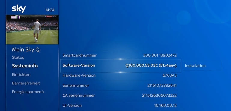 Check the Software Status of the Sky Q Box