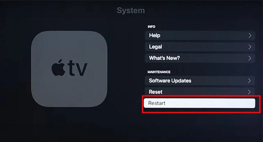 restart apple tv