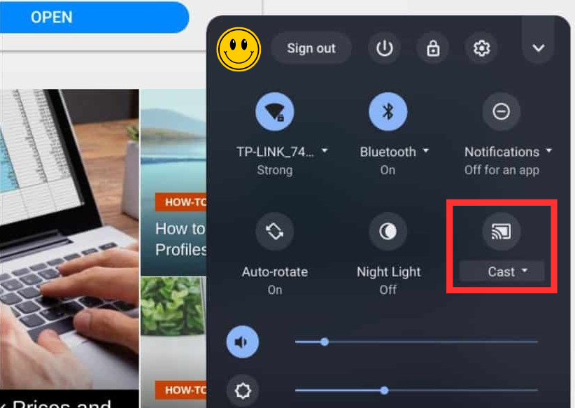 Click the Cast icon to Chromecast Your Chromebook