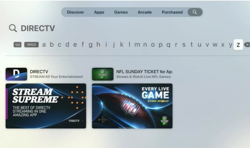 Choose DirecTV Stream on Apple TV