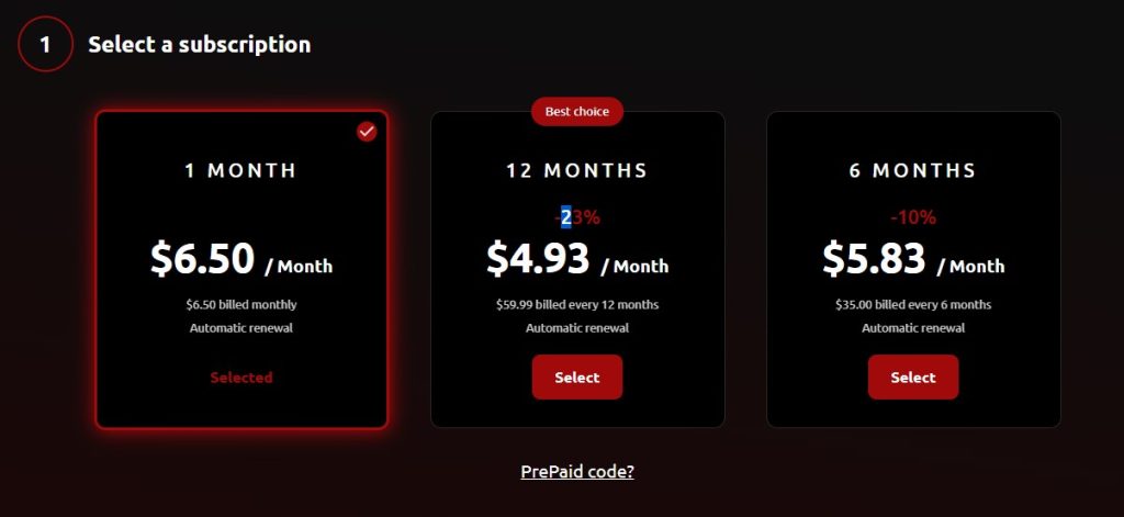 Choose your ExitLag membership plan