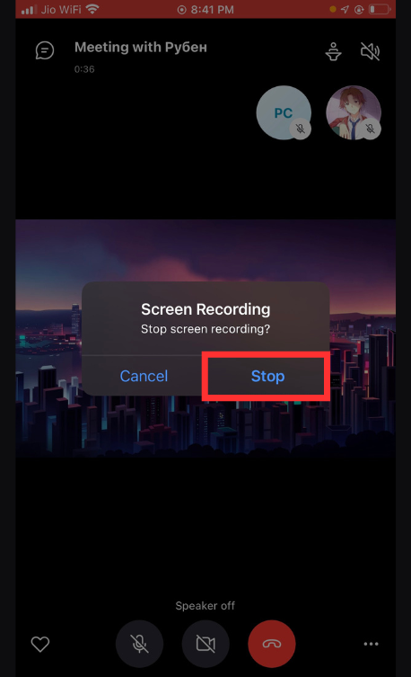Click Stop to end the Skype recording