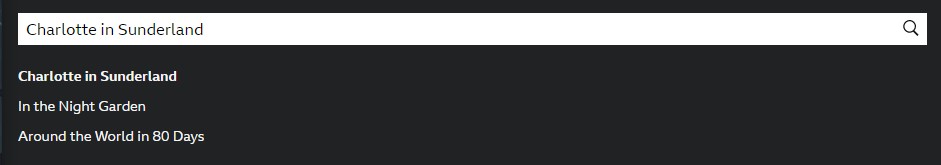 Enter to watch Charlotte in Sunderland in the search bar