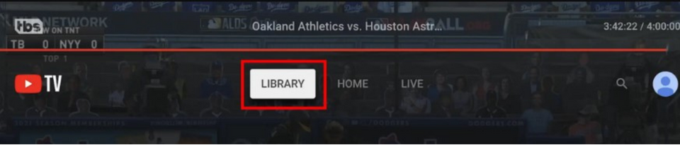 Click Library to watch the recorded show on YouTube TV
