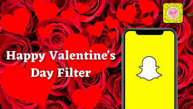 Happy Valentine's Day filter on Snapchat