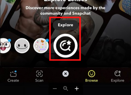 Click Explore icon to get Happy Valentine's Day filter on Snapchat