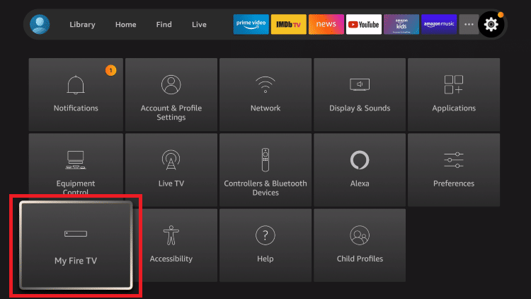 choose the My Fire TV option