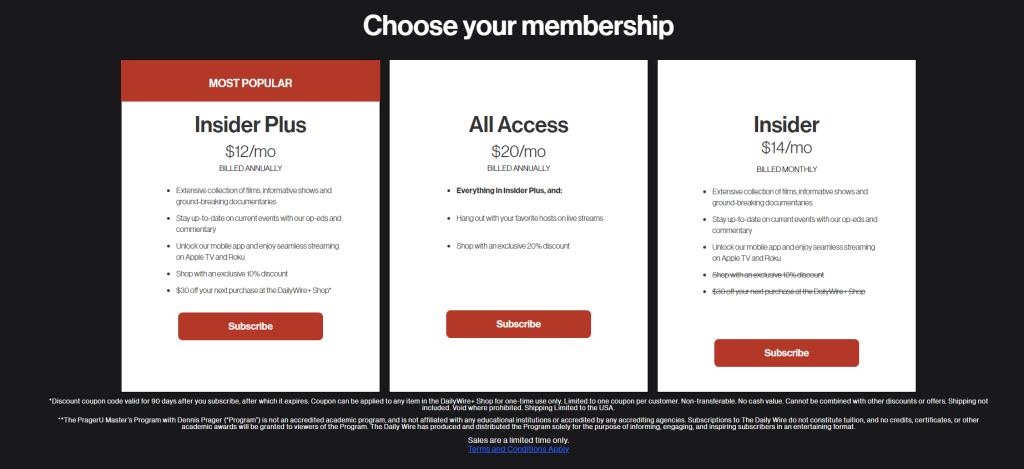Choose a Daily Wire plan