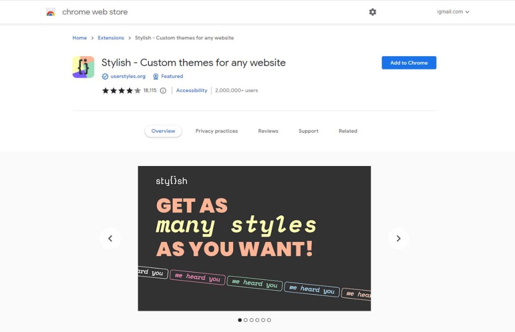 Stylish - Custom Theme extension