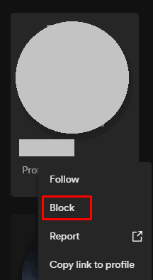 click on the Block option