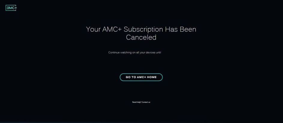 Cancel AMC Plus subscription