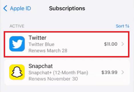 Choose the Twitter app to Cancel Twitter Blue Subscription