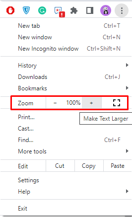 Change Font Size on Chrome