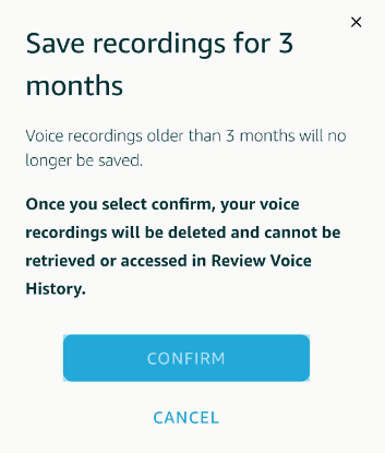 hit the Confirm button to Delete Alexa History